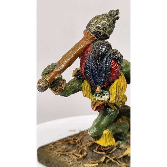 Vintage Orc Rare Stone Made Ogre Warrior With Spider Embossed Shield And Weapon - Picture 8 of 16